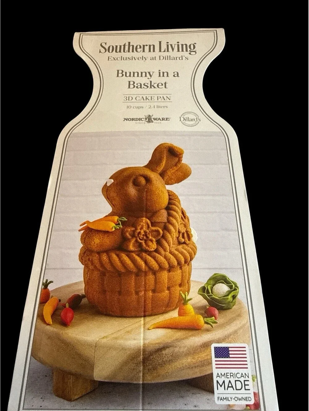 Southern Living Nordic Ware Easter Bunny In A Basket 3D Cake Pan Mold NEW 13.5